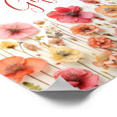 Pastel Roze Boheemse Wildflowers Kaarten en gesche Poster (Hoek)