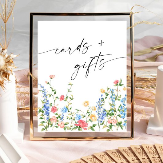 Pastel Roze Boheemse Wildflowers Kaarten en gesche Poster