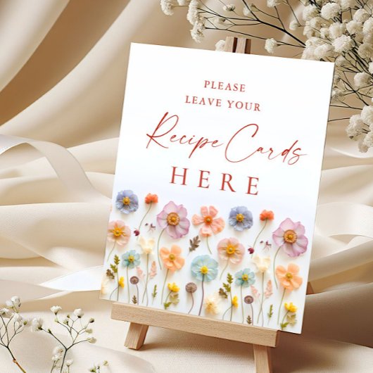 Pastel Roze Boheemse Wildflowers Recept Kaarten Te Poster