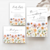 Pastel Roze Boheemse Wildflowers Wedding Cadeaulabel