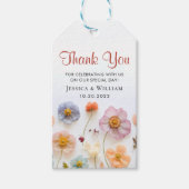 Pastel Roze Boheemse Wildflowers Wedding Cadeaulabel (Voorkant)