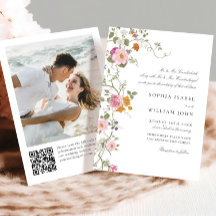 Pastel Roze Boho Floral Wildflowers Wedding