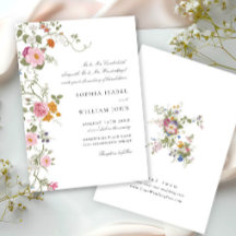Pastel Roze Boho Floral Wildflowers Wedding
