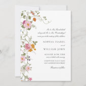 Pastel Roze Boho Floral Wildflowers Wedding Kaart (Voorkant)