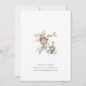 Pastel Roze Boho Floral Wildflowers Wedding Kaart (Achterkant)