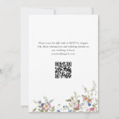 Pastel Roze Boho Floral Wildflowers Wedding QR Kaart (Achterkant)