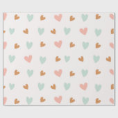 Pastel roze Boho Hearts Valentijn Cadeaupapier (Vlak)