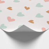 Pastel roze Boho Hearts Valentijn Cadeaupapier (Hoek)