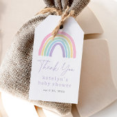 Pastel Roze Boho Regenboog Baby Shower Cadeaulabel