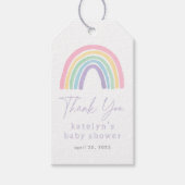 Pastel Roze Boho Regenboog Baby Shower  Cadeaulabel (Voorkant)