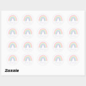 Pastel Roze Boho Regenboog Baby shower Ronde Sticker (Vel)