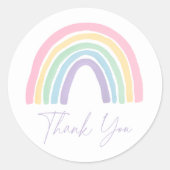 Pastel Roze Boho Regenboog Baby shower Ronde Sticker (Voorkant)