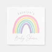 Pastel Roze Boho Regenboog Baby shower Servet (Voorkant)