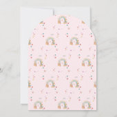 Pastel Roze Boho Regenboog Bloemen 3e verjaardag Kaart (Achterkant)