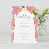 Pastel Roze Boho Watercolor Bloemen Kaart (Staand voorkant)