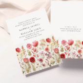 Pastel Roze Boho Wild Flowers Bruiloft uitnodiging