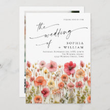 Pastel Roze Boho Wildbloemen Bruiloft QR-code Foto