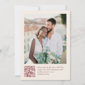 Pastel Roze Boho Wildbloemen Bruiloft QR-code Foto Kaart (Achterkant)