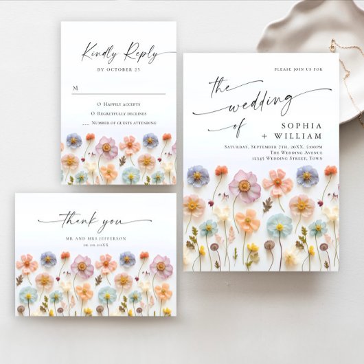 Pastel Roze Boho Wildbloemen Bruiloft QR-code Foto Save The Date