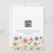 Pastel Roze Boho Wildbloemen Bruiloft QR-code Kaart (Achterkant)