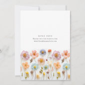 Pastel Roze Boho Wilde Bloemen Baby shower Kaart (Achterkant)