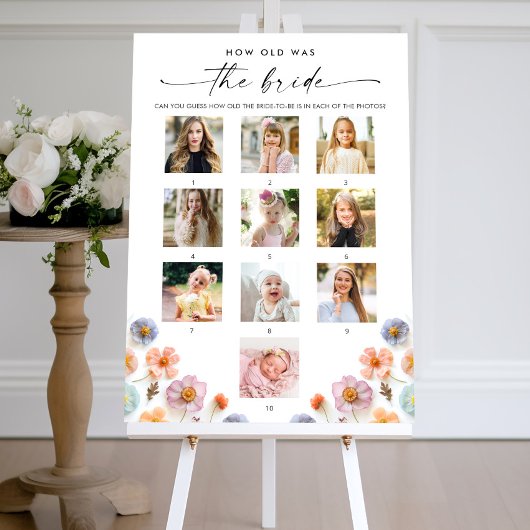 Pastel Roze Boho Wilde Bloemen Bruiloft Feest Spel Poster