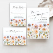 Pastel Roze Boho Wilde Bloemen Huwelijk QR code Save The Date