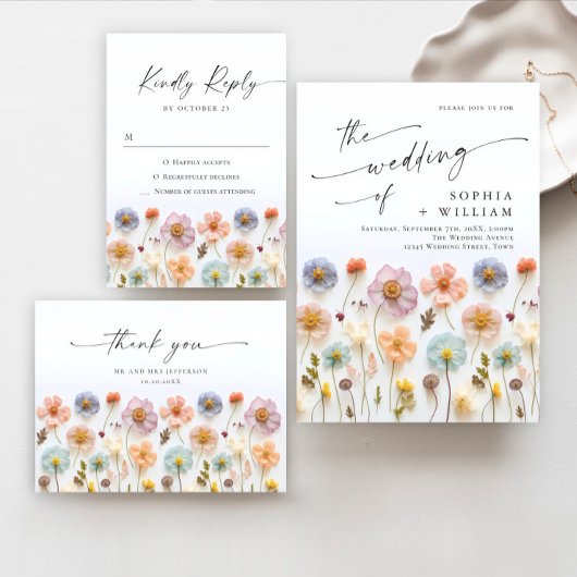 Pastel Roze Boho Wilde Bloemen Huwelijk QR code Save The Date