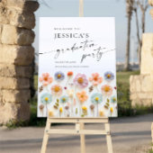 Pastel Roze Boho Wildebloem Afstudeerfeest Poster