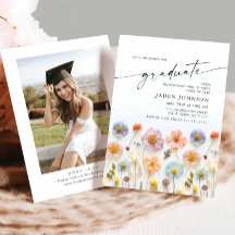 Pastel Roze Boho Wildflower Afstudeerfeest Foto