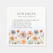 Pastel Roze Boho Wildflower Leuke Feiten Bruiloft Servet (Voorkant)