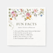Pastel Roze Boho Wildflower Leuke Feiten Bruiloft Servet (Voorkant)