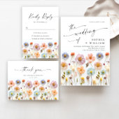 Pastel Roze Boho Wildflower Trouwtafel Nummer Kaart