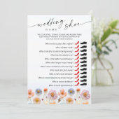 Pastel Roze Boho Wildflowers Bruids Game Kaart (Staand voorkant)