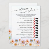 Pastel Roze Boho Wildflowers Bruids Game Kaart (Voorkant / Achterkant)