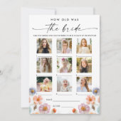 Pastel Roze Boho Wildflowers Bruids Game Kaart (Voorkant)