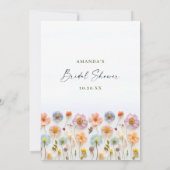 Pastel Roze Boho Wildflowers Bruids Game Kaart (Achterkant)