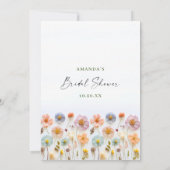 Pastel Roze Boho Wildflowers Bruids Game Kaart (Achterkant)