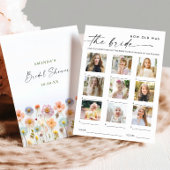 Pastel Roze Boho Wildflowers Bruids Game Kaart