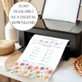 Pastel Roze Boho Wildflowers Bruids Game Kaart