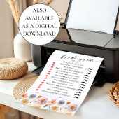 Pastel Roze Boho Wildflowers Bruids Game Kaart