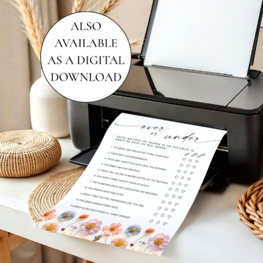 Pastel Roze Boho Wildflowers Bruids Game Kaart