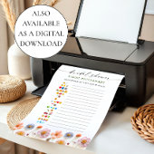 Pastel Roze Boho Wildflowers Bruids Game Kaart