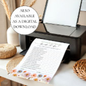 Pastel Roze Boho Wildflowers Bruids Game Kaart