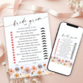 Pastel Roze Boho Wildflowers Bruids Game Kaart