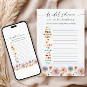 Pastel Roze Boho Wildflowers Bruids Game Kaart