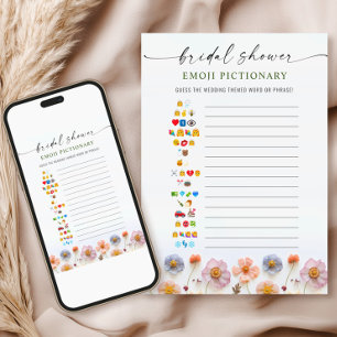 Pastel Roze Boho Wildflowers Bruids Game Kaart