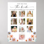 Pastel Roze Boho Wildflowers Vrijgezellenfeest Gam Poster (Voorkant)