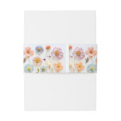 Pastel Roze Boho Wildflowers Wedding Details Uitnodigingen Wikkel (Achterkant Voorbeeld)