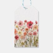 Pastel Roze Boho Wildflowers Wedding Vrijgezellenf Cadeaulabel (Achterkant)